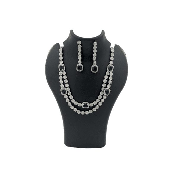 Double-Layered Diamond Necklace Set Dazzle your Elegance