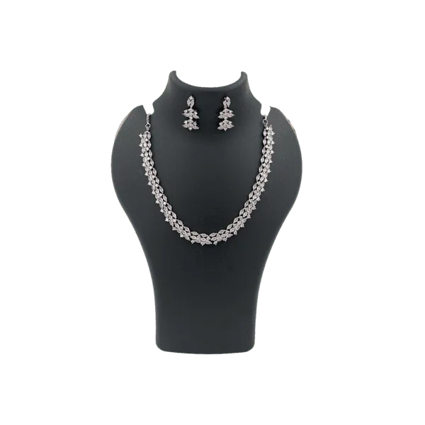Pastel Pink Elegant Diamond Necklace Set