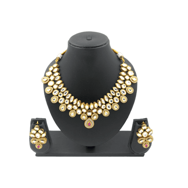 Pink Kundan Choker Elegant Necklace Set