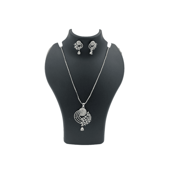 Leaf Shaped Diamond Pendant Set with Petite Latkan