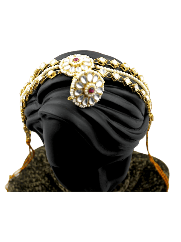 Red White Stone Pearl Matapati: Bor Style Elegance