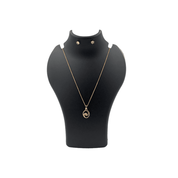 Oval Radiance: Pendant and Stud Ensemble