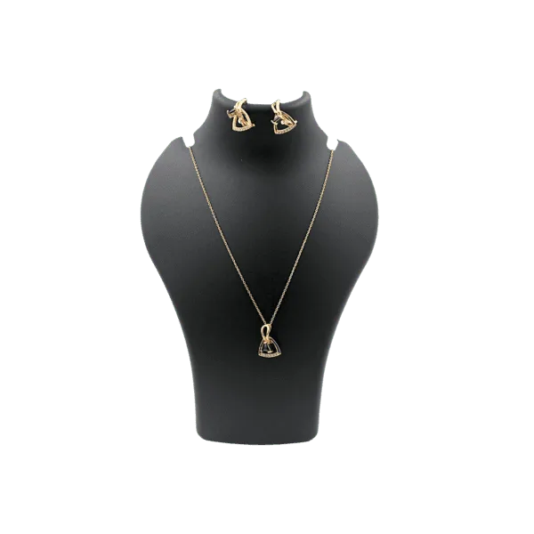 Triangle Black Stone, Diamond Accents Elegance