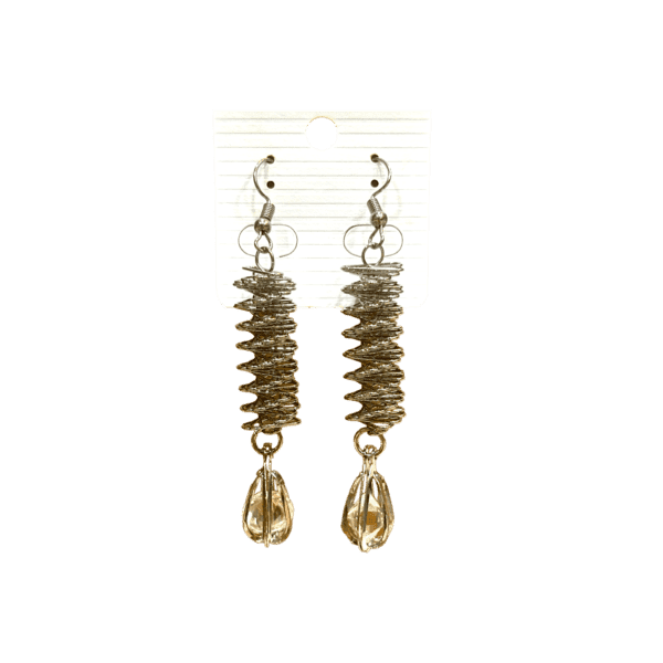 Elegant Black Metal Dangler Earrings