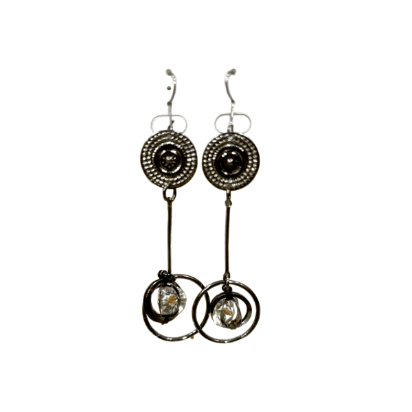 Rebel in Style: Black Metal Dangler Earrings