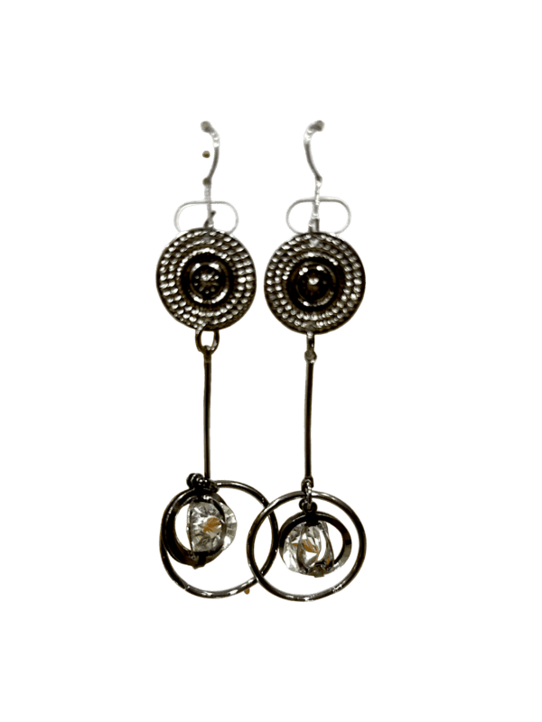 Rebel in Style: Black Metal Dangler Earrings