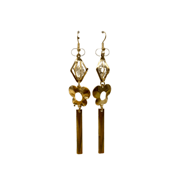 Glamorous Gold Metal Dangler Earrings