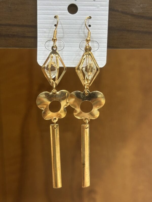 Glamorous Gold Metal Dangler Earrings