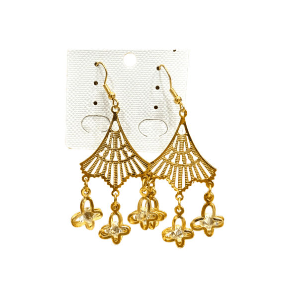 Elegant Gold Metal Dangler Earrings