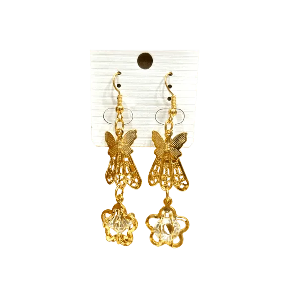 Chic Gold Metal Dangler Earrings