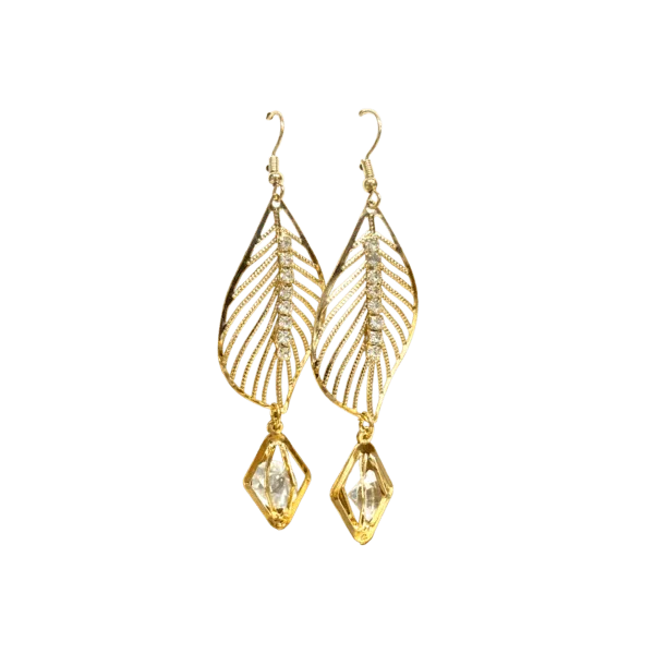 Sleek Golden Metal Dangler Earring