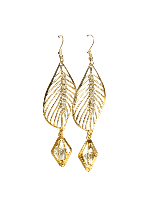 Sleek Golden Metal Dangler Earring