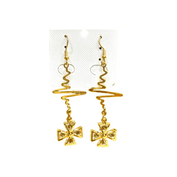 Bold Golden Metal Dangler Earrings