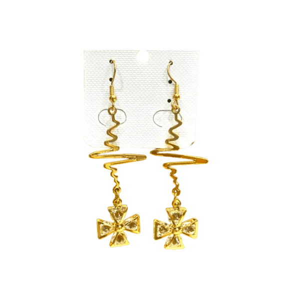 Bold Golden Metal Dangler Earrings