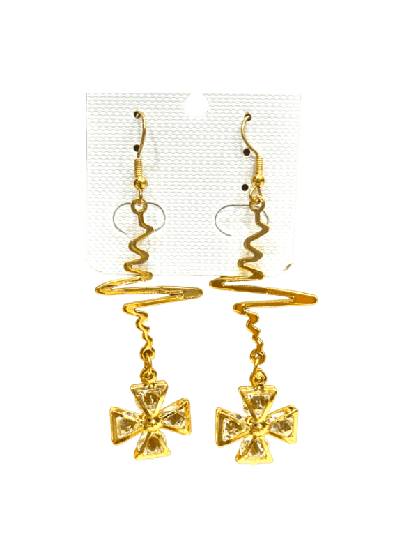 Bold Golden Metal Dangler Earrings